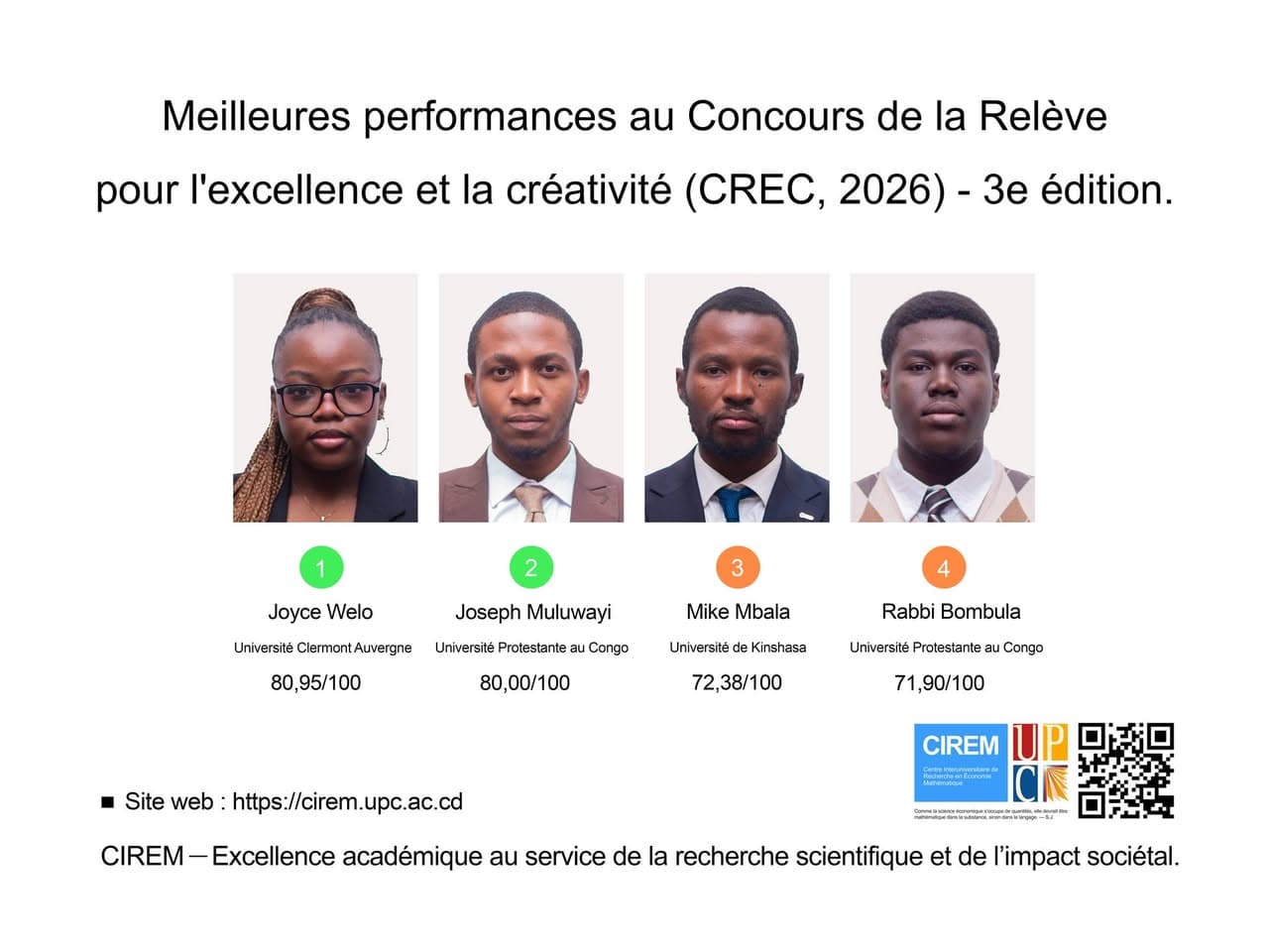 Félicitations aux lauréats de la 3e édition du Prix CREC