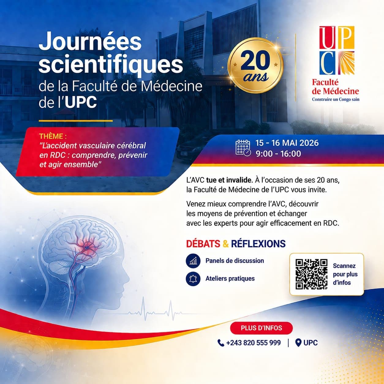 À l’occasion de ses 20 ans, la Faculté de Médecine de l’UPC vous convie à ses Journées scientifiques, placées