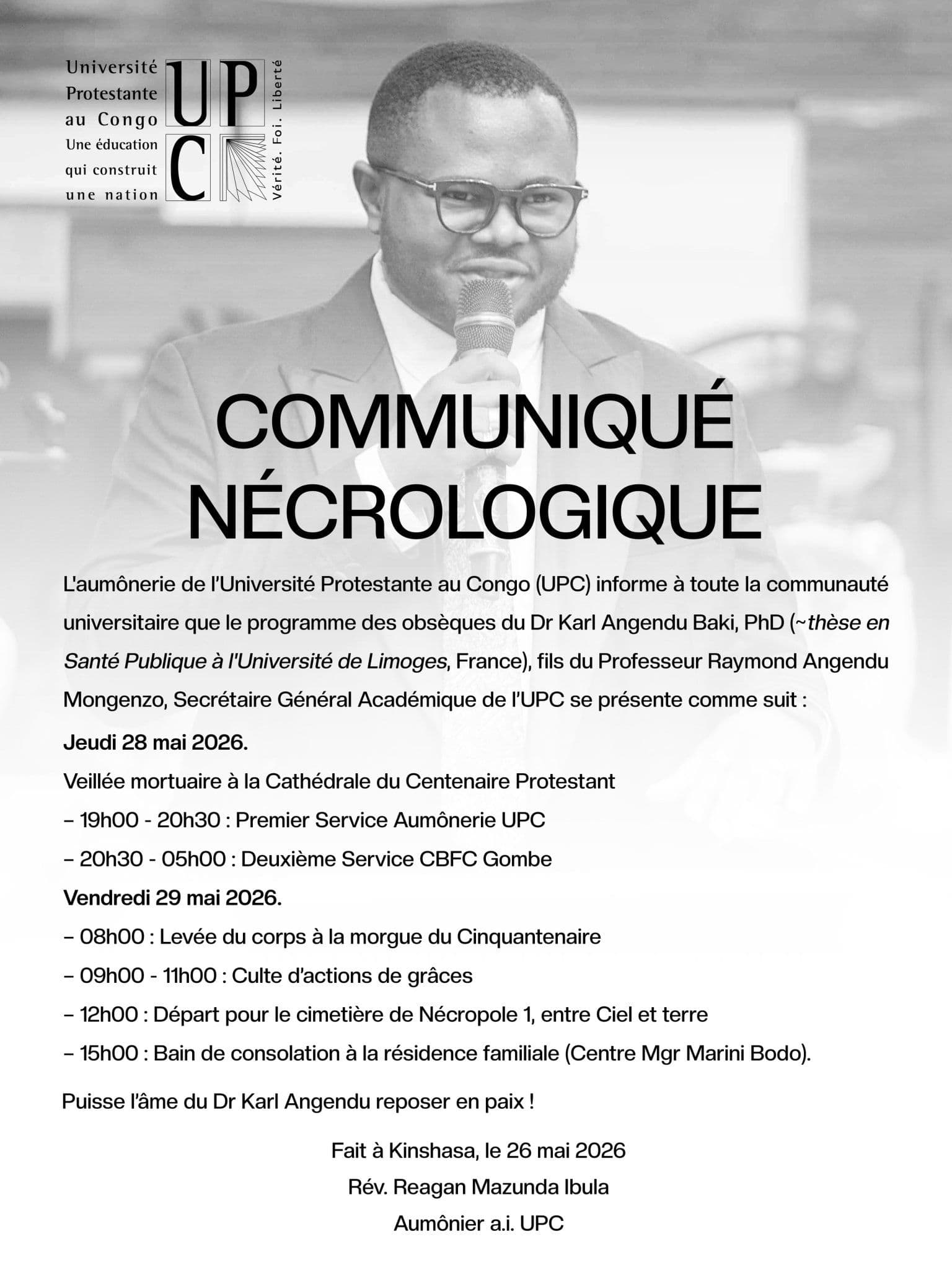 Communiqué officiel.