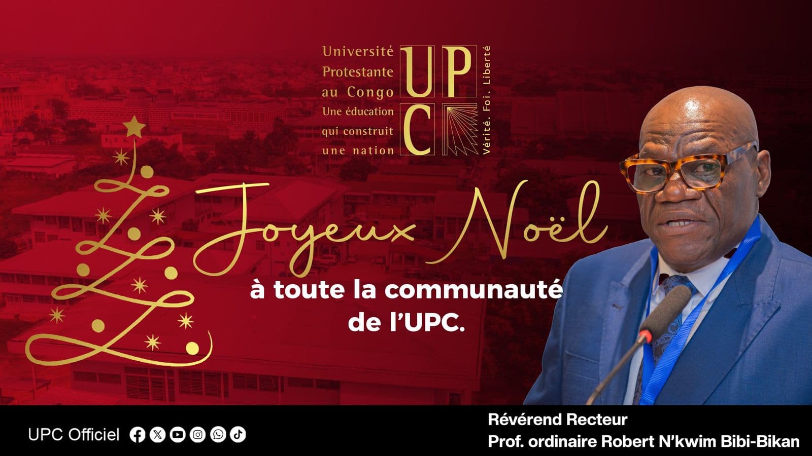 Le Révérend Recteur souhaite un Noël empreint de joie et de partage à l’ensemble de la communauté de l’Univers