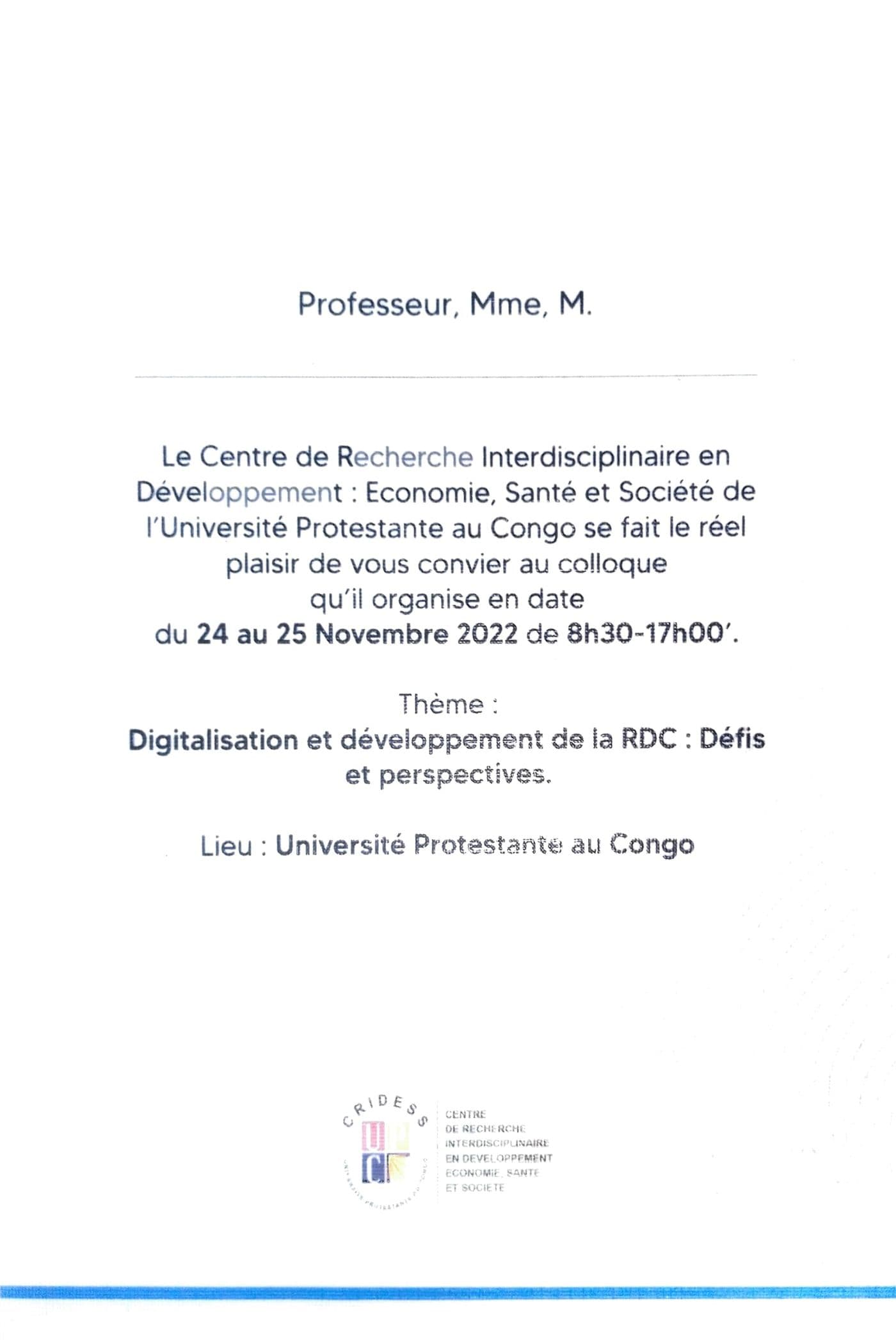 Colloque CRIDESS