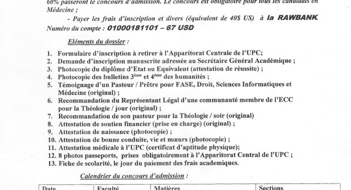 Communiqué inscription